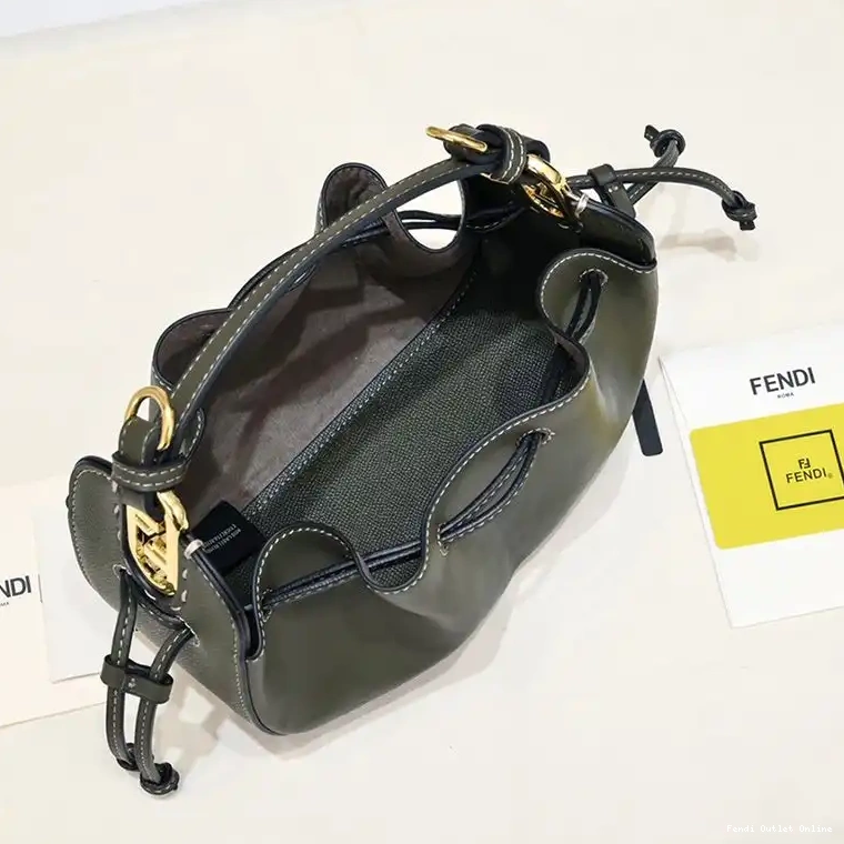 Cheap Calf Bucket Fendi Pomodorino Mini Leather In Bag Green 0514